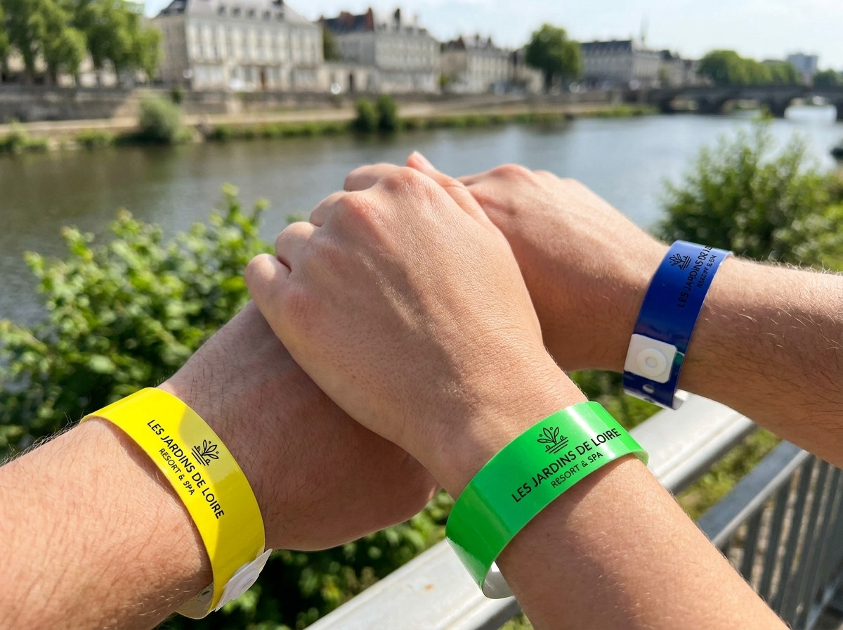 bracelets identification personnalisés pour hôtel resort à Nantes, bords de Loire